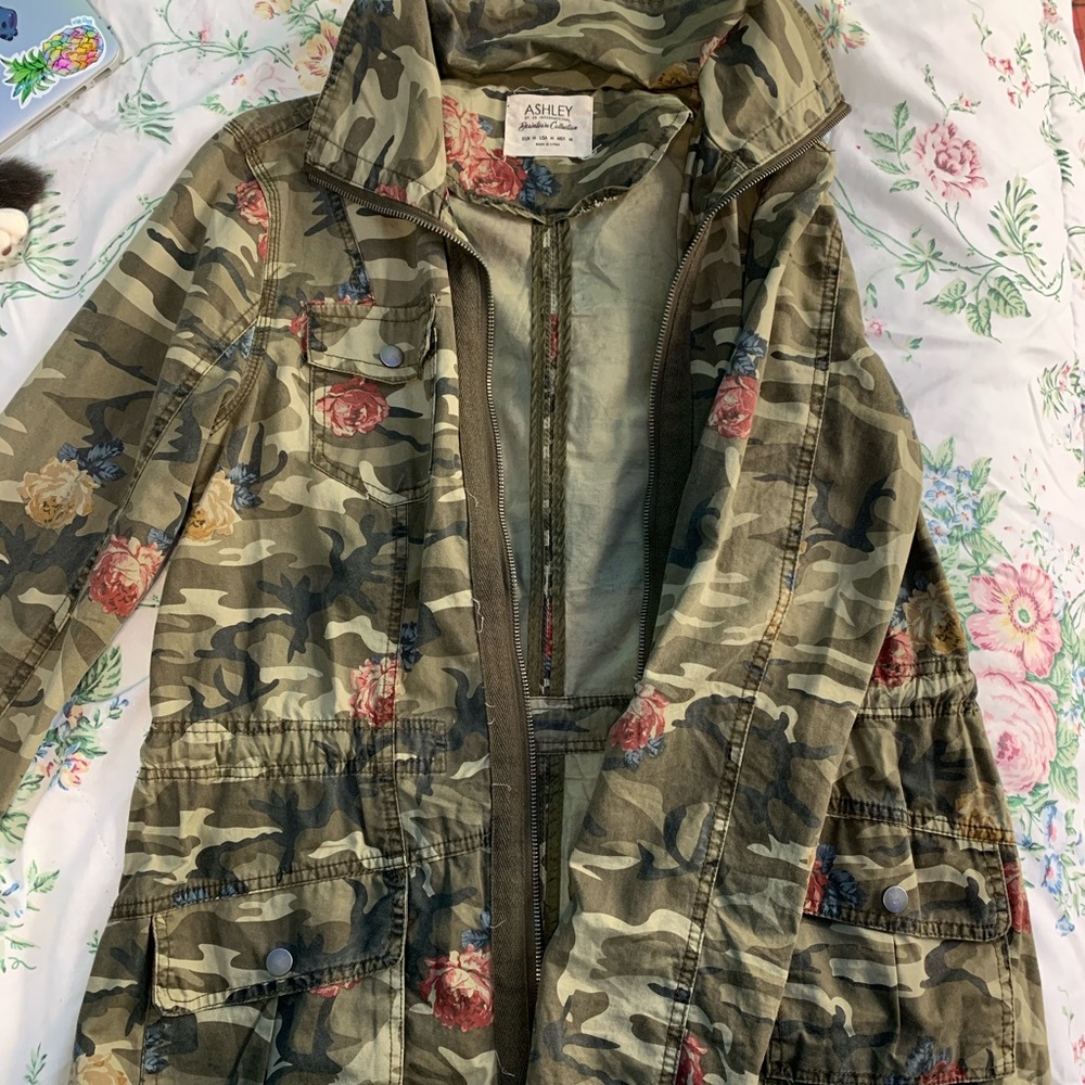 Floral camo print jacket